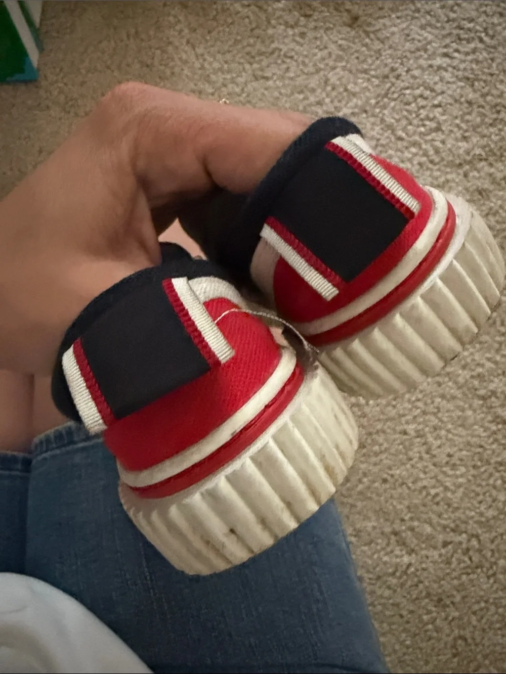 Kids Slip-On Sneakers with White Crest Patch - Navy